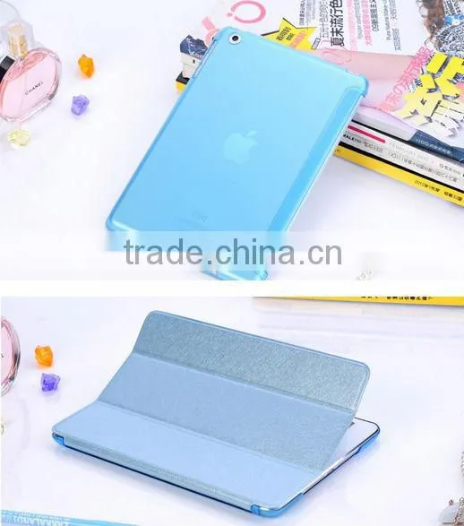 PU leather three folder best for ipad air case D0110