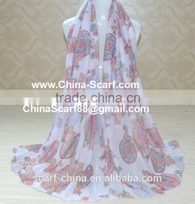Wholesale viscose flower fashion scarf