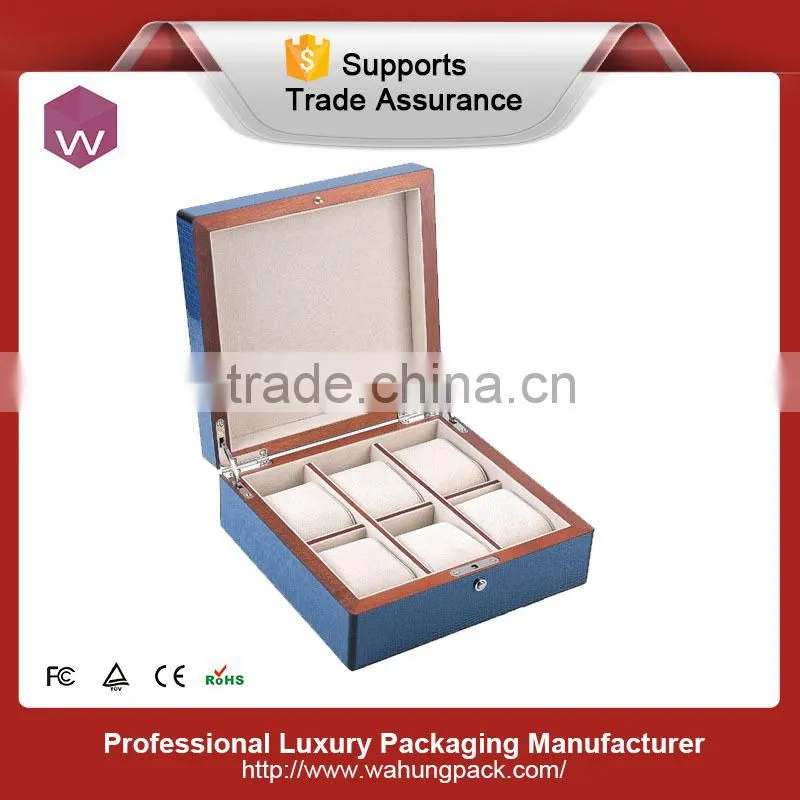 Black High Glossy Lacquer Watch Wooden Box With Two Storage Space