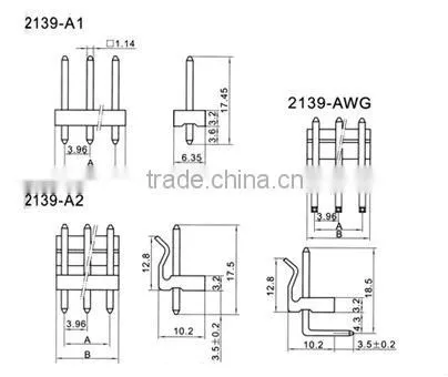 3.96mm pitch 5 pin molex 2139 connector