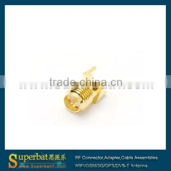 RP-SMA thru hole Jack(male pin) PCB Mount with solder post sma bulkhead jack