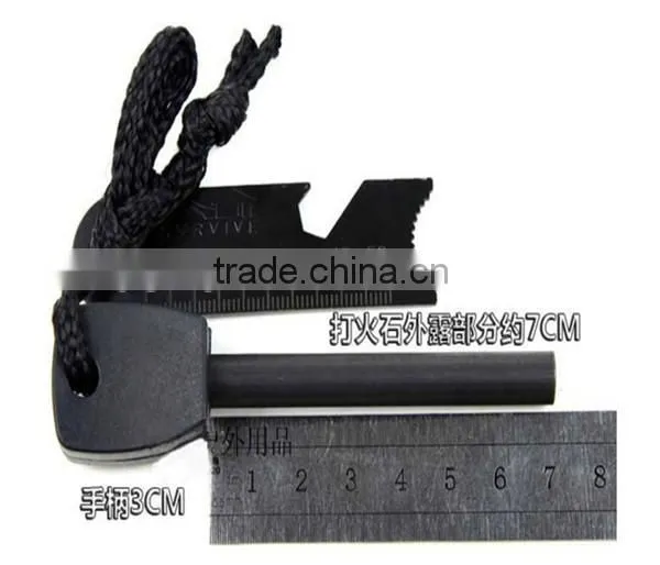 Survival Magnesium Flint Tooth Scraper Stone Fire Starter Lighter Kit