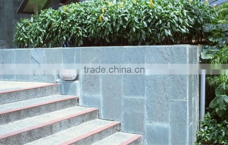 Natural green slate slabs facade stone prices