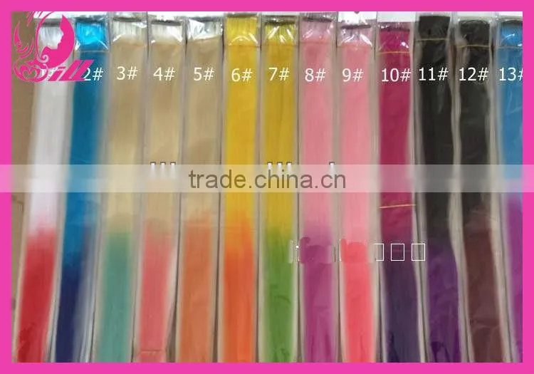 pretty three tone hair two tone hair extension rainbow clip in hair extension