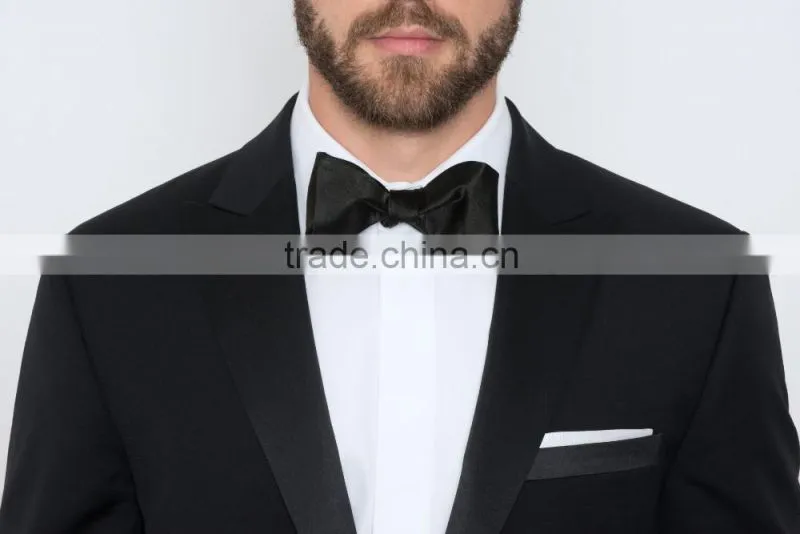 High quality custom made black tuxedo men suits slim fit wedding