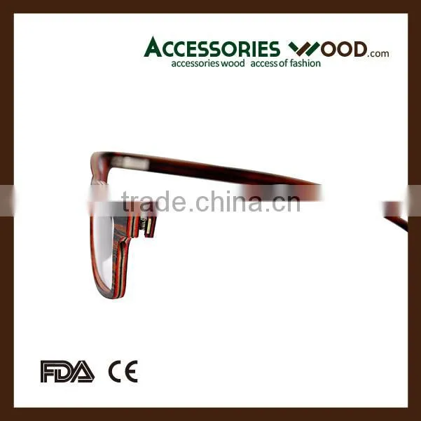 vintage style wood eyewear wholesale clear glasses wooden RX glasses for student