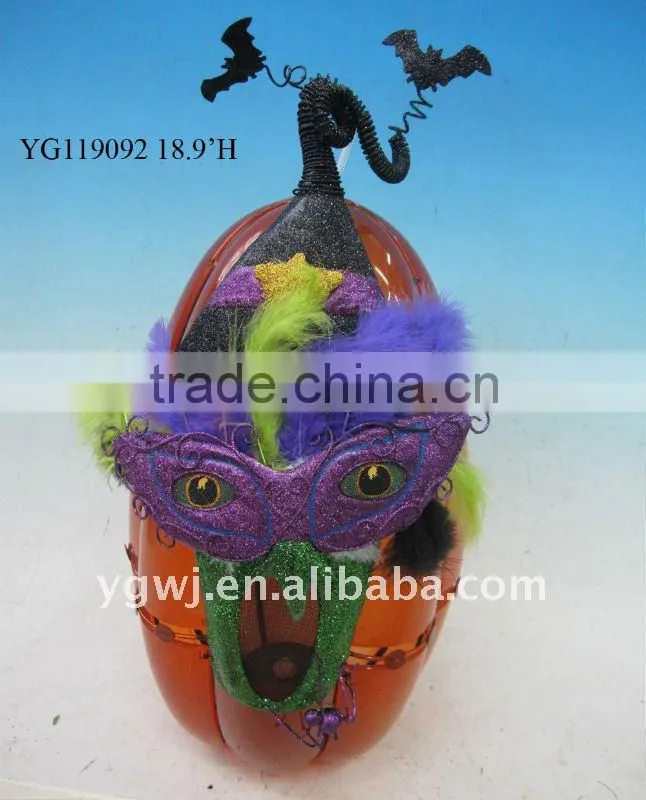 halloween pumpkin decoration with party mask