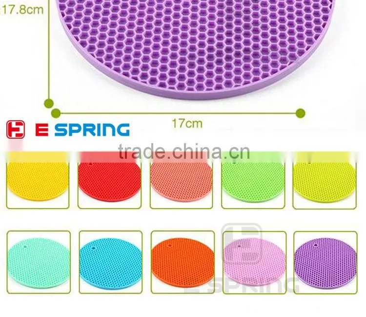 Durable Silicone Heat Resistant Mat Pot Holder Mat Trivet Multi-purpose Round