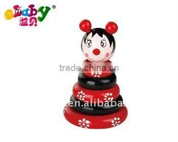 wooden clown building blocks toys
