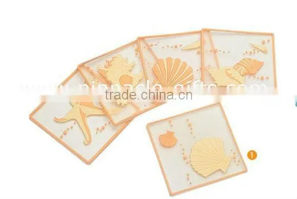 2D silicone round shape coaster/bar mats