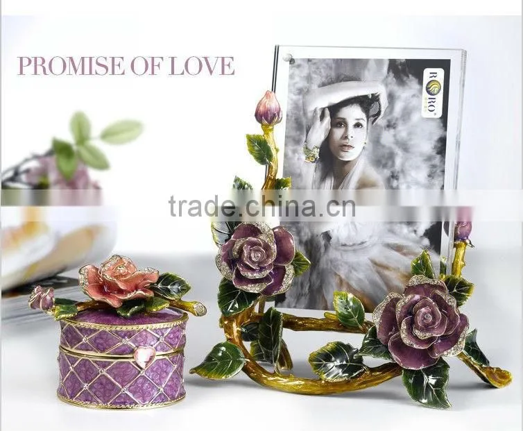 RORO Beautiful Life rose crystal glass enamel photo frame picture frame