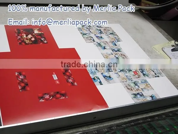 LED Lights Xmas Decorations Paper Box Handmade 2016 Lid and Base Box