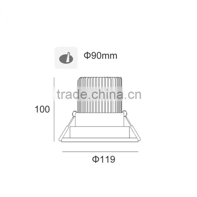 Bridgelux COB 15watts Surface Mounted Led Downlight TEC002C15WOF