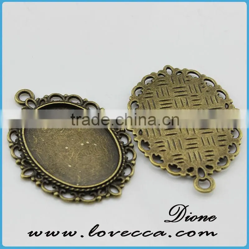 DIY Kits- 25mm Round Trays, Glass, and chains. Photo Pendant Trays Cabochon kits. Vinatge-Antique Bezel Settings