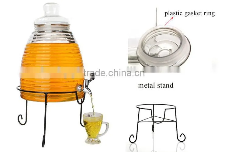 12L glass drink dispenser with tap