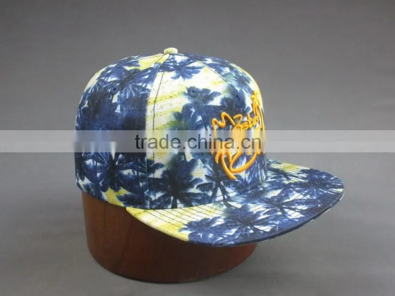 3D embroidery colorful 5-panel snapback