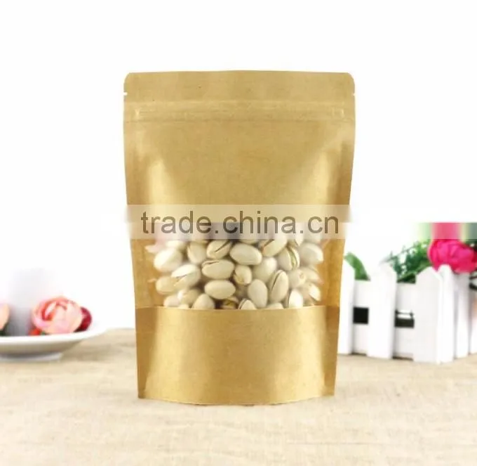 High Barrier Kraft Paper Stand up Zipper Coffee Pouch Bags with Aroma Degassing Valve