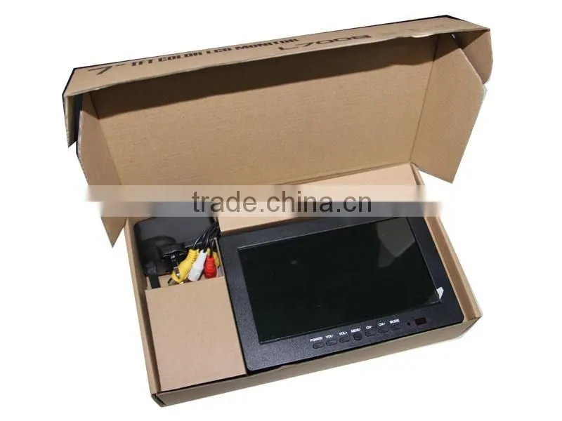 high quality widescreen 7inch used motorized lcd car monitor with AV