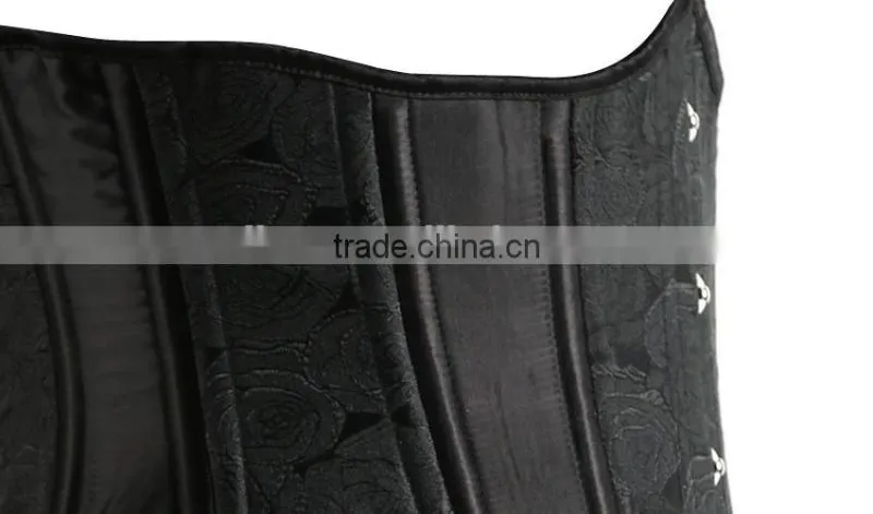 Factory price double steel boned brocade waist training corset