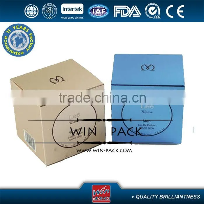 2014 Popular Paper Box UV Black Lacquer Elegant Paper Perfume Packaging Box