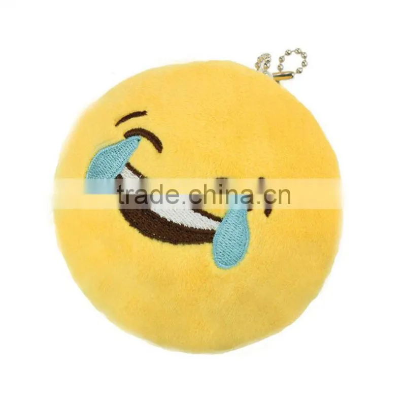 New emoji keychain PP cotton plush custom pendant keychain yellow cushion emoji pendant emoji keychain