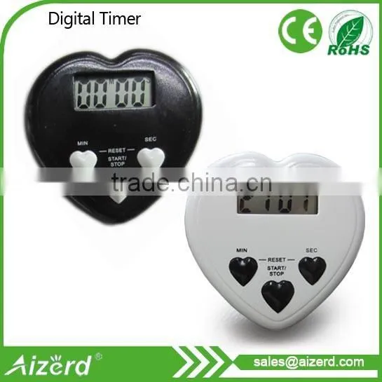 Heart-shaped digital timer with magnet and bracket at back