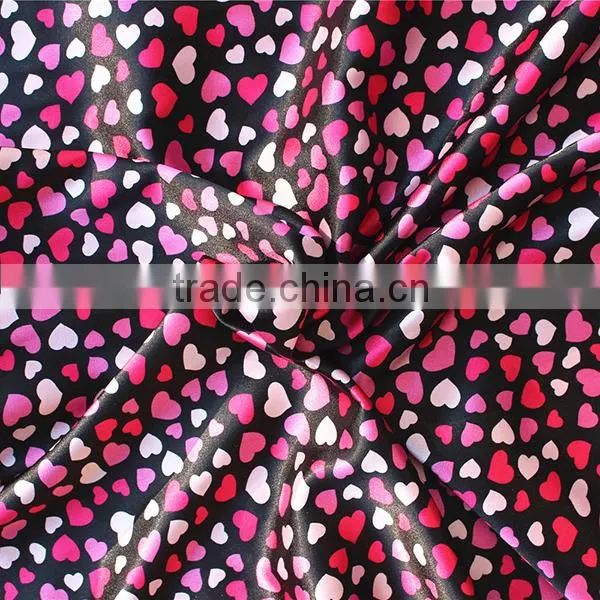 Wholesale giraffe pattern stretch satin fabric, polyester satin fabric