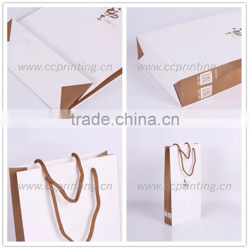 Cheap price gold foil promotional gift paper bag luxury