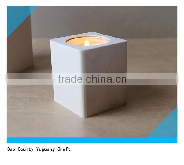 Wooden candle holders set of 2 tealight holder for craft natural wood