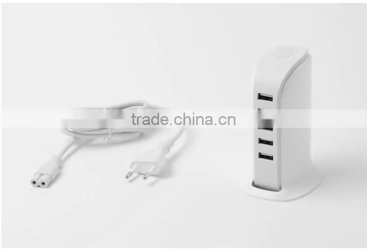 Desktop 5V 4A smart mobile phone usb fast charger with 1.5m cord