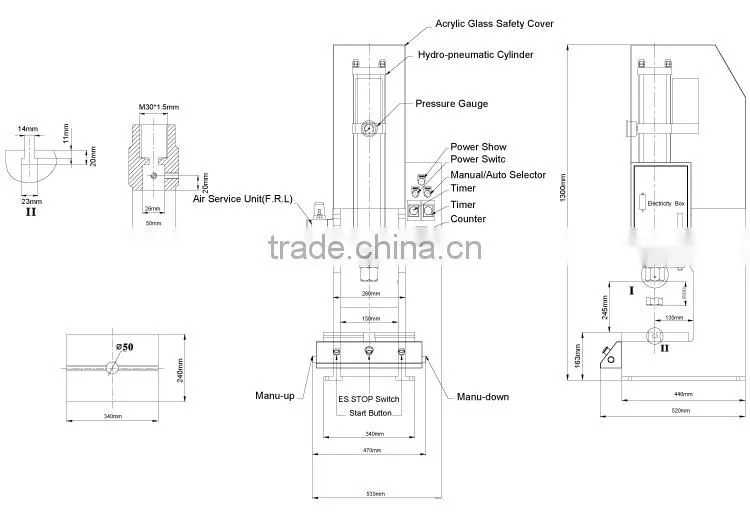 Factory direct sale JULY made custom made pneumatic cylinder for punching