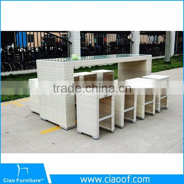 Great Durability Factory Directly Wicker Pub Bar Furniture Set