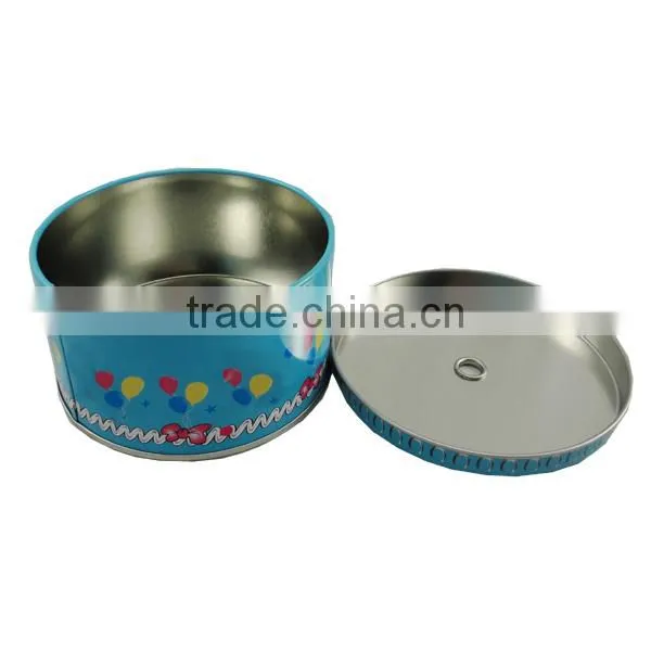 factory sale custom fashionable round food storage tin