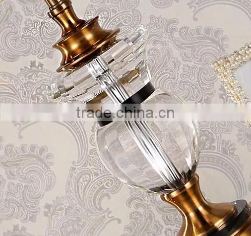 Clear K9 crystal table lamp with black lampshade