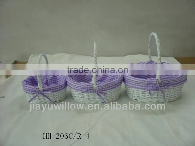 Yellow Painted Willow Basket w/ Candle Shade