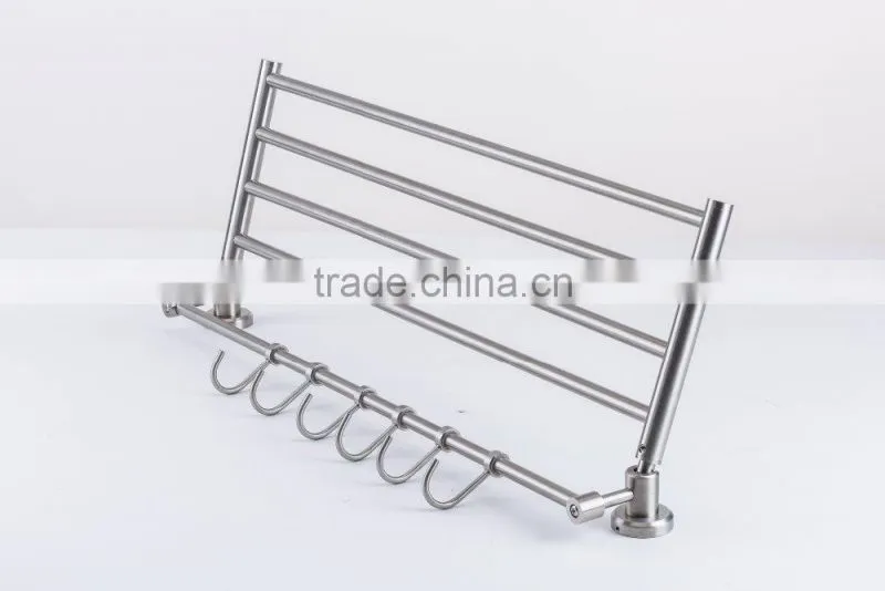 Hotel Stainless Steel Bathroom Hanging Shower Rack With Hook