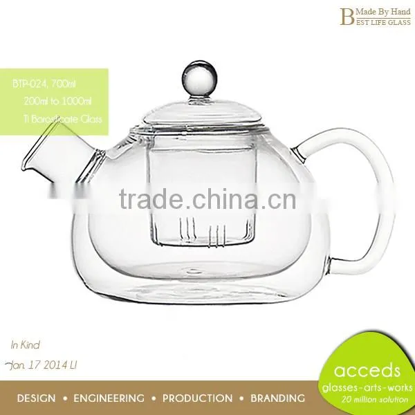 Hot Selling Colored Pyrex Glass Luxury Tea Thermos Pot