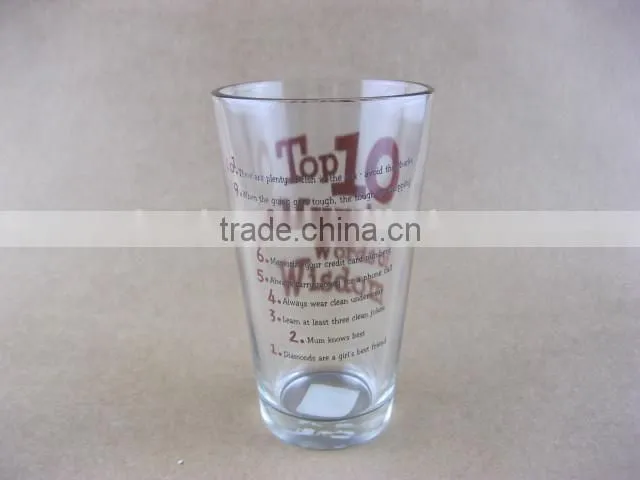 blue 16oz mirrored glass tumbler/glassware
