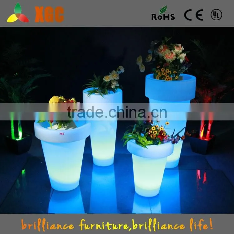 Lighting up plastic decorative flower pots, outdoor flower pot GD120