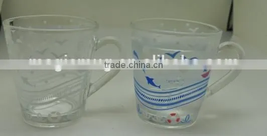 with handle color changing glass cup