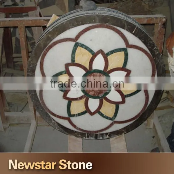 Natural stone marble waterjet medallion