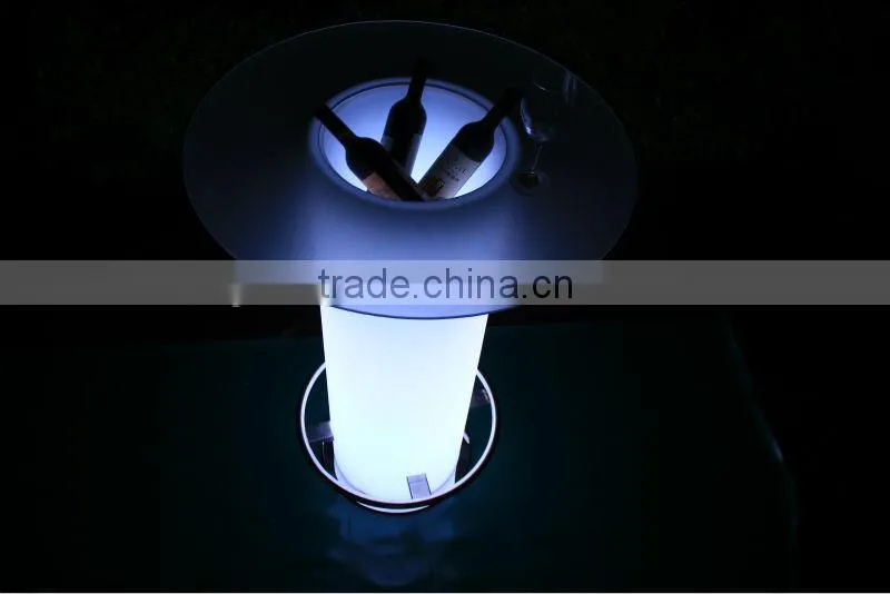 Modern elegant led cocktail table with ice bucket in the middle