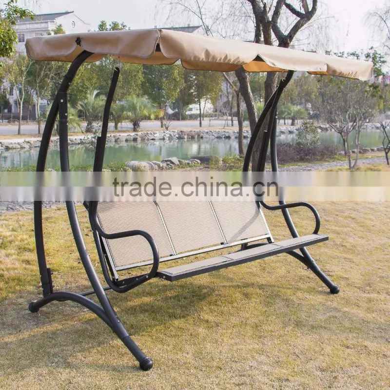 Customized 3 seats teslin hanging chair swing chair outdoor chair for hot sale