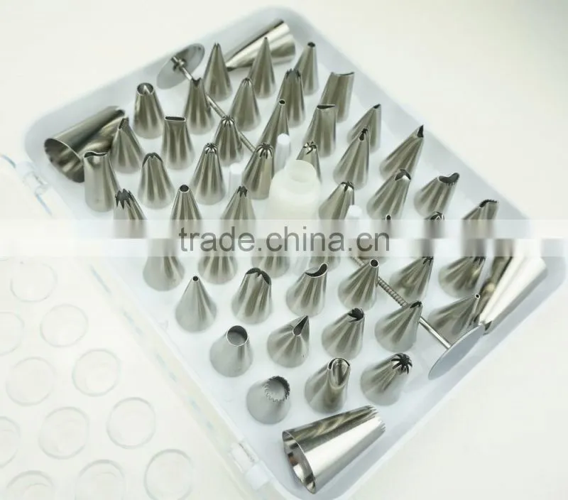 42156 52 Pcs 304 Stainless Steel Cake Master Decorating Tip Set, with Hinged Storage Box