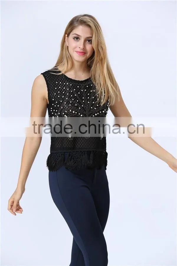 Factory Price Accept Small Order Quantity beaded top Women Clothing