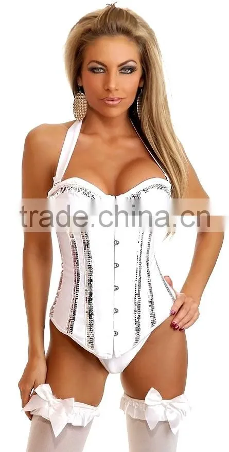 Jacquard Designs Black red white Underbust 24 Steel Boned Corset plus size wholesale