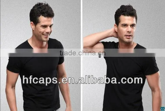 White and black plain mens modal t-shirt