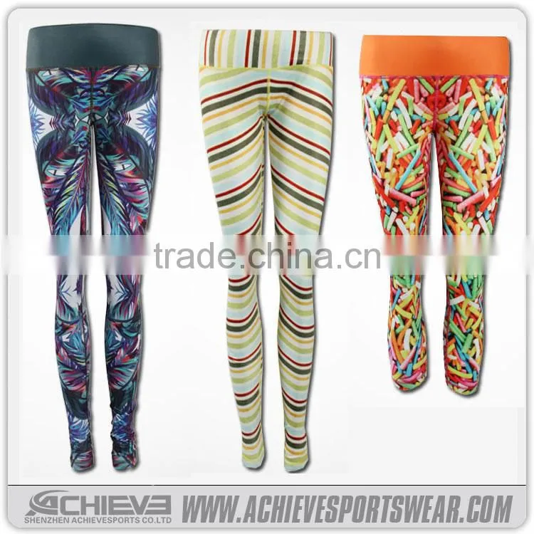 Wholesale gym customized yoga wear leggings / Digital printing yoga shorts gym leggings