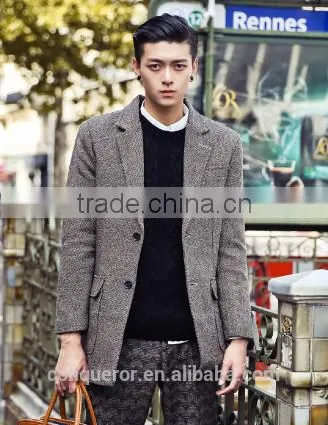 2015 trendy winter wool coat for men