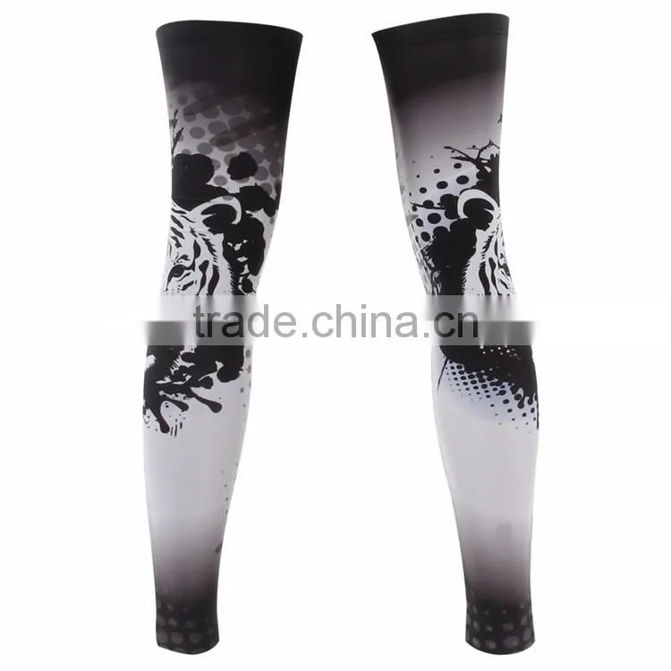 Top quality knitted leg warmers custom sports leg sleeve compression leg sleeves